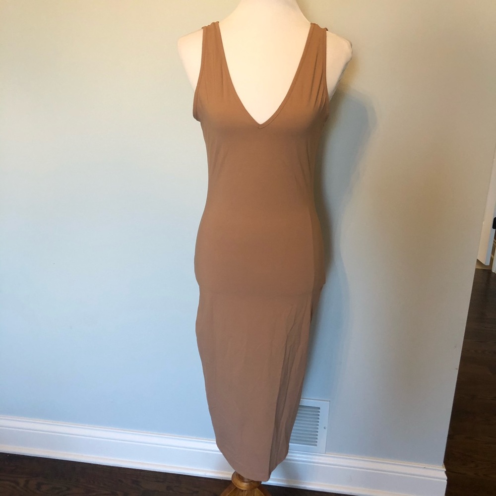 NWOT Zara Midi Nude Dress